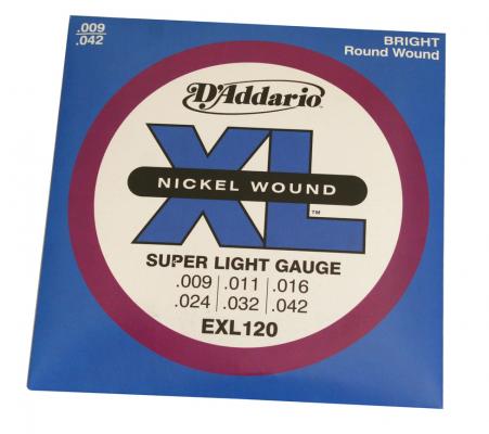 EXL120 D'Addario XL Series Electric Guitar Strings .009-.042