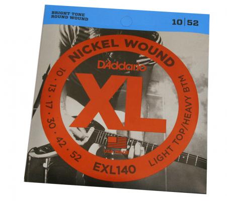 EXL140 D'Addario Nickel Wound Light Top/Heavy Bottom Guitar Strings 10-52