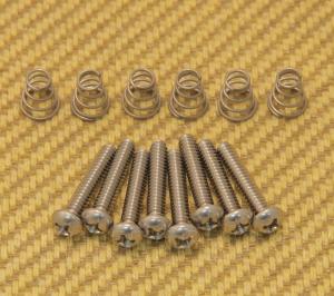 GS-0007-005 Stainless Guitar Pickup Mounting Screws w/ Springs for USA Strat