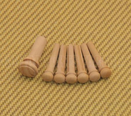 BP-2853-000 Boxwood Slotted Bridge Pins for Acoustic Guitar