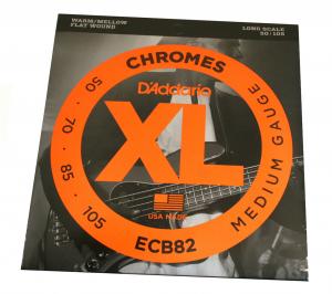 ECB82 D'Addario Chromes Medium Guage Flatwound Bass Strings 50/105