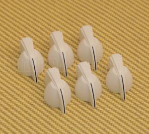 007-3688-049 Genuine Fender Chicken Head White Amp Knobs Set of 6 0073688049