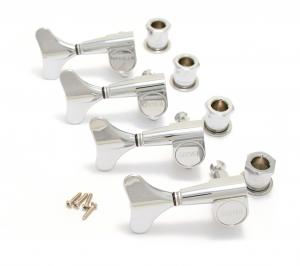 144CL4 Grover Lefty 4 Inline Mini Series Chrome Bass Tuners