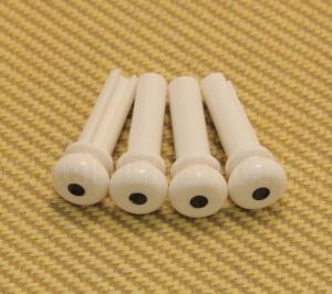 BP-0677-025 White Grooved Acoustic Bass Bridge Pins (4)