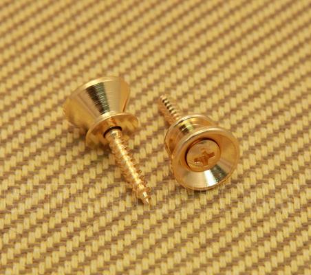AP-0670-002 (2) Gotoh Gold Strap Buttons/Screws For Fender® Guitar & Bass