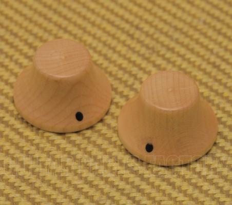 PK-3197-0M0 (2) Maple Wood Bell Knobs for Guitar or Bass