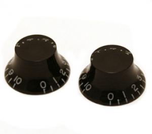 PK-MBI-B (2) Black Bell Knobs For 6mm Split Shaft Pots Import Guitars