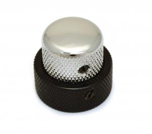 MK-3338-000 1 Black and Chrome Stacked Knob for 62 Jazz Bass CTS Stack Pot 