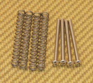 GS-0012-001 4 Nickel Mounting Screws and Springs for USA and Gibson Humbucker Pickups 