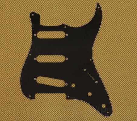099-1358-000 Genuine Fender 3-ply Black '57 Strat Pickguard 8 Hole 0991358000