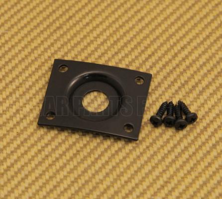 006-2424-000 Squier By Fender Guitar Black Curved Recessed Rectangle Jack Plate 0062424000