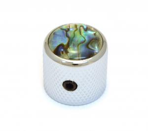 K-MDAB-C (1) Chrome Metal Dome Knobs w/Faux Abalone Top Insert