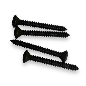 GS-0003-003 Pack of 4 Black Short Strap Button Screws Guitar and Bass