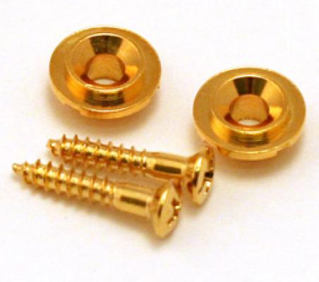 AP-0730-002 (2) Gold Vintage Style Round Guitar String Guides/Trees for Tele