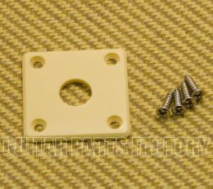 DR-002-C Vintage Cream ABS Jack Plate for Les Paul Guitar and Similar 