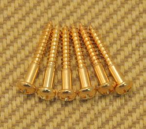GS-0013-002 (6) Tremolo Mounting Screws For Strat - Gold