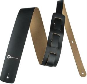 099-1031-002 Charvel® Guitar Leather Strap Black with Silver Logo Adjustable 0991031002