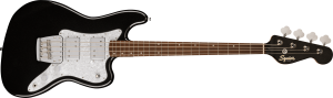 037-7106-565 Squier by Fender Paranormal Rascal Bass HH Laurel Fingerboard White Pearloid Pickguard Metallic Black 0377106565