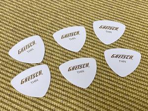 922-1346-180-6 (6) Genuine Gretsch White Thin 346 Guitar Picks