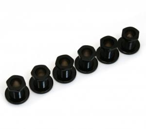 TK-0786-003 (6) Black Screw-In Tuner Bushings and Washers for Modern Guitars
