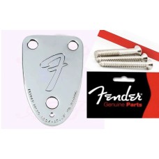 005-4525-049 Fender Chrome '70s Vintage-Style 3-BOLT F Stamped Guitar Neck Plate 0054525049