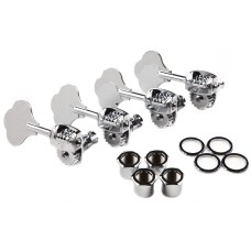 009-7336-049 Set of 4 Chrome Fender F Logo Left-Handed Deluxe Bass Tuners Machine Heads 0097336049