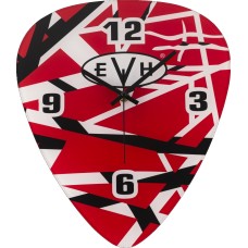 022-7281-000 EVH® Guitar Pick Shape Clock, Red/White/Black Stripes 0227281000