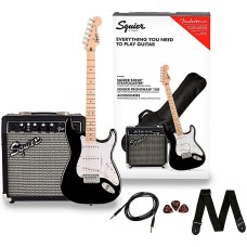 037-1720-006 Squier Sonic Stratocaster Pack Maple Fingerboard 2-Color Black Gig Bag 10G-120V 0371720006
