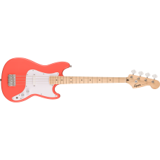 037-3802-511 Squier Sonic® Bronco™ Bass, Maple Fingerboard, White Pickguard, Tahitian Coral 0373802511