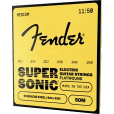 073-0050-402  Fender SuperSonic 50M Guitar Strings, Flatwound Stainless Steel, Ball End, Gauges .011-.050 0730050402