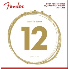 073-0880-303 Fender Dura-Tone Acoustic Guitar Strings 80/20 Coated 12-52 0730880303