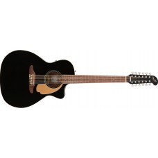 097-0753-006 Fender Villager 12-String Acoustic/Electric Guitar Black w/ Gig Bag