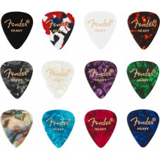 098-0300-500 (12) Genuine Fender Picks 351 Shape Celluloid Medley Heavy 0980300500