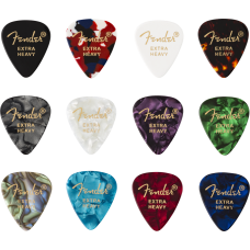 098-0300-700 (12) Genuine Fender Picks 351 Shape Celluloid Medley X-Heavy 0980300700