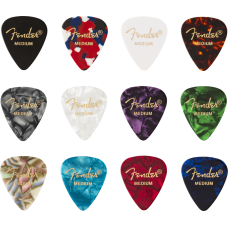 098-0300-300 (12) Genuine Fender Picks 351 Shape Celluloid Medley Medium 0980300300