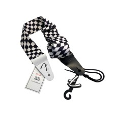 099-0637-288 Fender Wavy Checkerboard Polyester Guitar Strap Black/White 0990637288