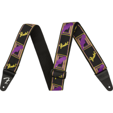 099-0681-306 Genuine Fender Neon Monogram Strap Purple/Yellow 0990681306