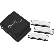 099-0701-021 Fender Blues Deluxe Harmonica Pack of 3, with Case 0990701021