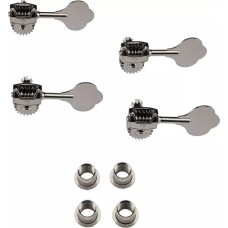 099-2006-006 Black Chrome Cosmo Set of 4 Fender Fluted American Deluxe P and Jazz Bass F Tuners 0992006006