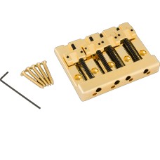 099-4407-200 Genuine Fender 4-string Gold Block Logo High Mass Bass Bridge 0994407200