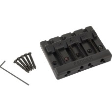 099-4408-400 Genuine Fender Black Block Logo High Mass Bass Bridge w/Brass Saddles 0994408400
