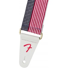 099-0650-103 Genuine Fender USA Made Cotton Guitar/Bass Strap Red White & Blue 0990650103