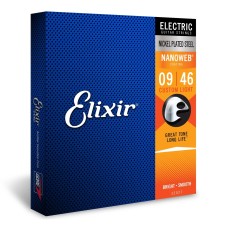 12027 Elixir Nickel Plated Steel Electric Guitar Strings Custom Light 9-46 Set