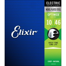 19052 Elixir Electric Guitar Nickel Plated Steel Strings 10-46