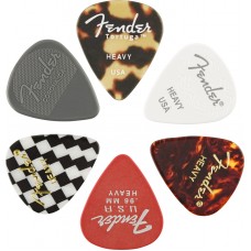 198-0100-500 351 Shape Fender Hip Variety Guitar Pick Pack Material Medley Heavy 6 1980100500