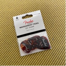 198-3351-300 (6) Fender Wavelength Tortoise Shell Celluloid Picks 351 1983351300