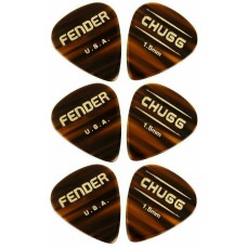 198-9999-102 (6) Fender Chugg Beveled Picks Tortoise Shell 1989999102