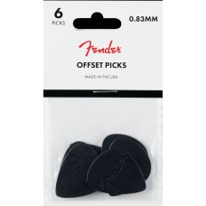 198-9999-103 Fender Offset Picks .83mm Black 6-Pack 1989999103