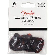 198-3351-700 (6) Fender Wavelength Tortoise Shell Guitar Picks 351 Extra Heavy 1983351700