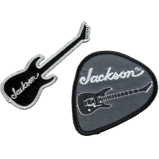 299-5226-002 Jackson Logo Guitar and Pick Set of 2 Embroidered Velvet Patches 2995226002